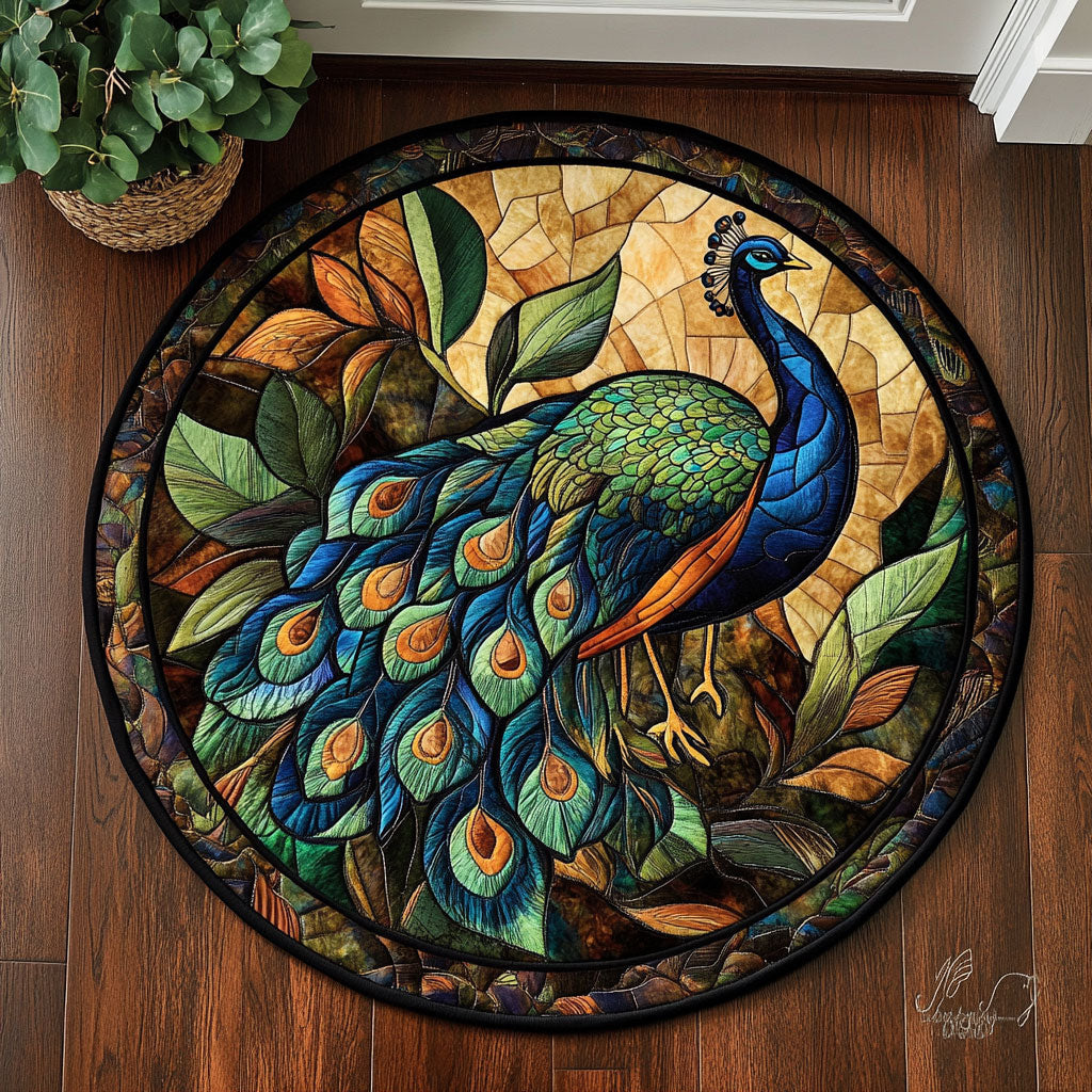 Elegance in Feathers CM0306039CL Quilted Round Mat