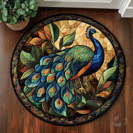 Elegance in Feathers CM0306039CL Quilted Round Mat
