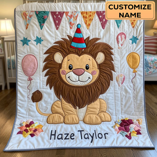 Little Lion WN2907070CL Personalized Baby Quilt