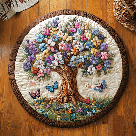 Flower Tree WY2304038CL Quilted Round Mat
