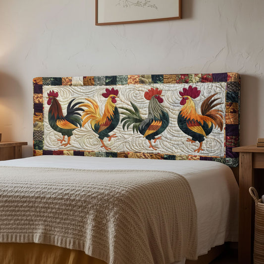 Sunny Roosters CP1112018CL Quilted Headboard Slipcover
