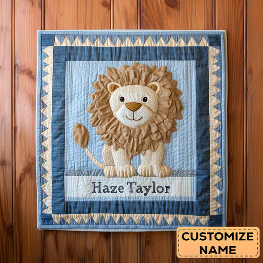 Wild Lion Love WN2407077CL Personalized Baby Quilt