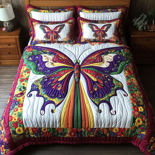 Rainbow Butterfly In Flower WY2202065CL Duvet Cover Set