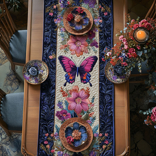 Midnight Butterfly WN0207076CL Quilted Table Runner