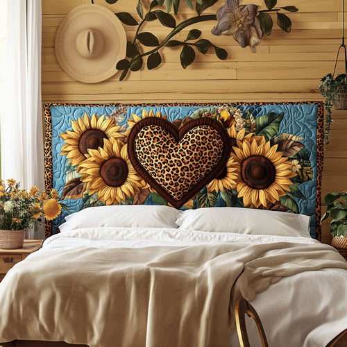 Rustic Leopard Sunflower KL2312008CL Quilted Headboard Slipcover