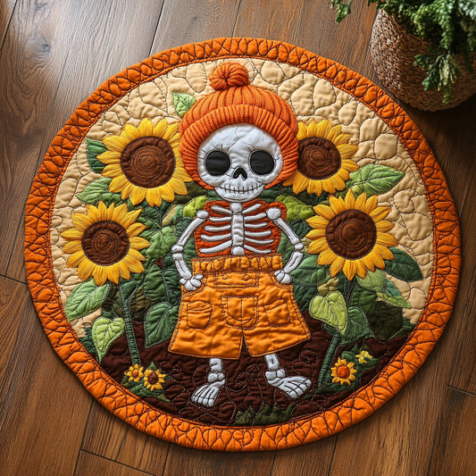 Skeleton In Bloom CP3005005CL Quilted Round Mat