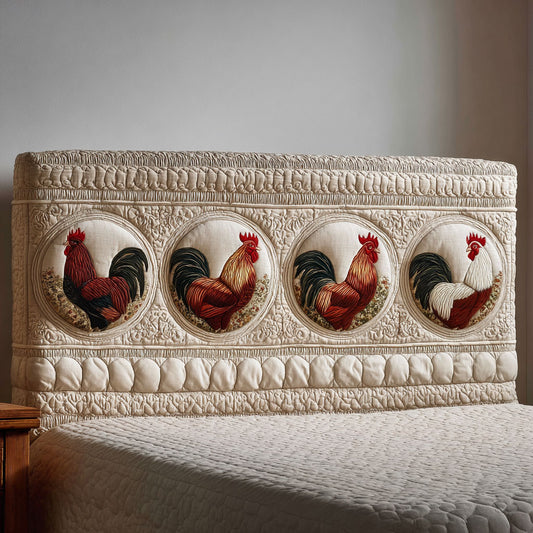 Provincial Roosters CP2212023CL Quilted Headboard Slipcover