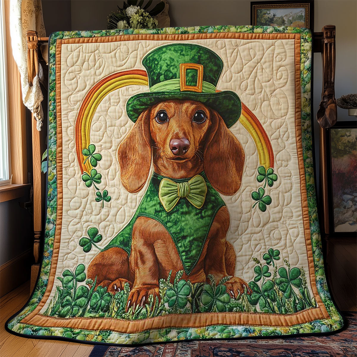 Dachshund’s Gold Charm WN2712015CL Quilt