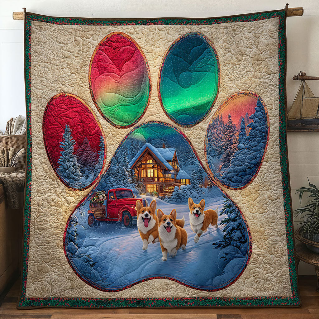 Winter Magic Corgi Paw WN0611117CL Quilt