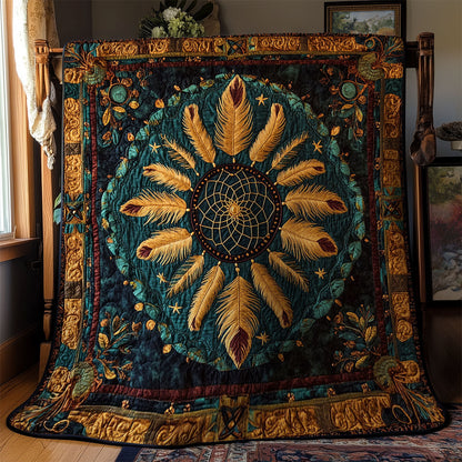 Glorious Native Feather Dreamcatcher WY1902084CL Quilt