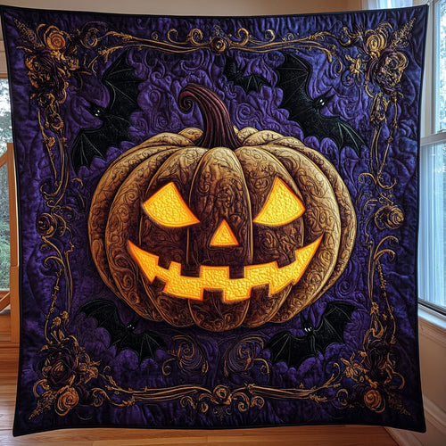 Haunted Pumpkin Bat CW2507036CL Quilt
