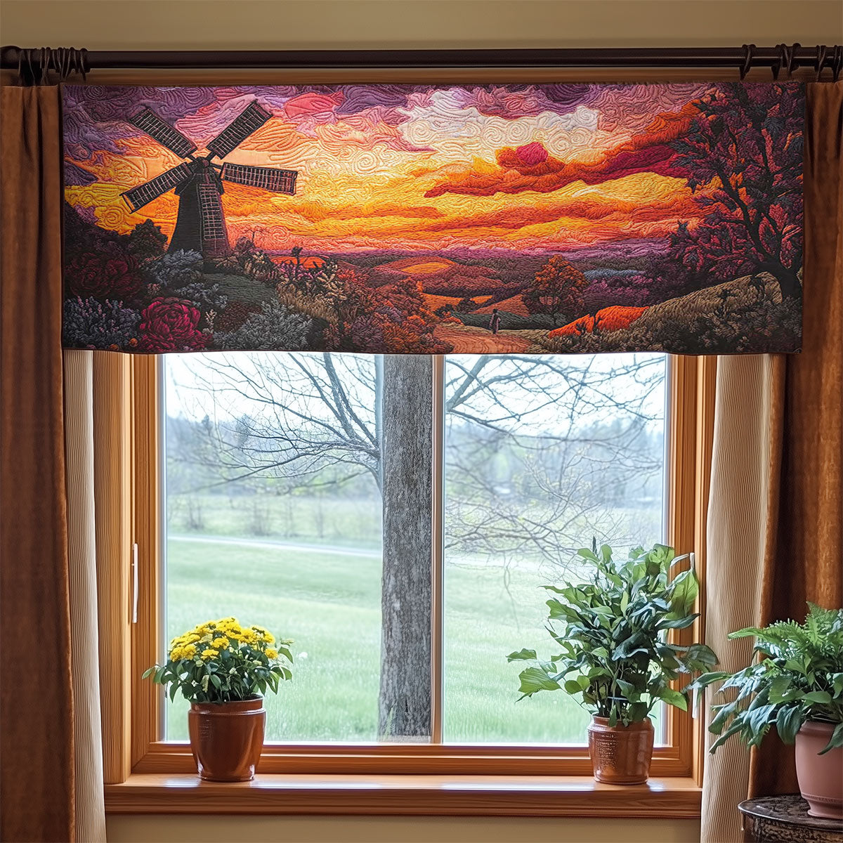 Windmill In The Mist WN2304048CL Quilted Valance