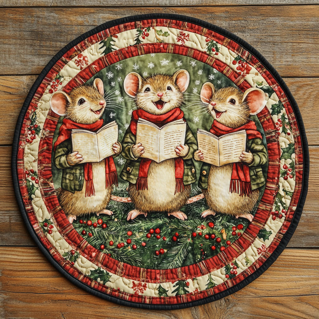 Christmas Alley Mouse WN1311012CL Quilted Round Mat