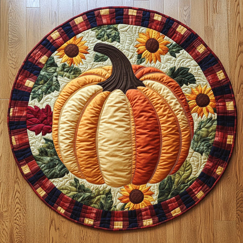 Autumn Pumpkin CW2607003CL Quilted Round Mat