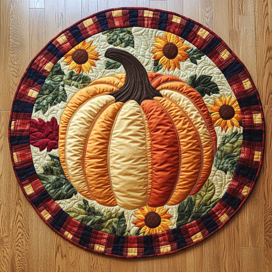 Autumn Pumpkin CW2607003CL Quilted Round Mat
