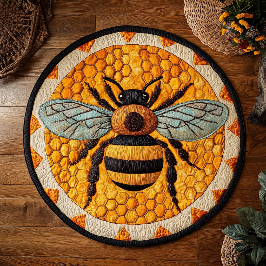Golden Hive WJ2305036CL Quilted Round Mat