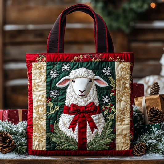 Snowy Bless Sheep WN3010060CL Quilted Tote Bag