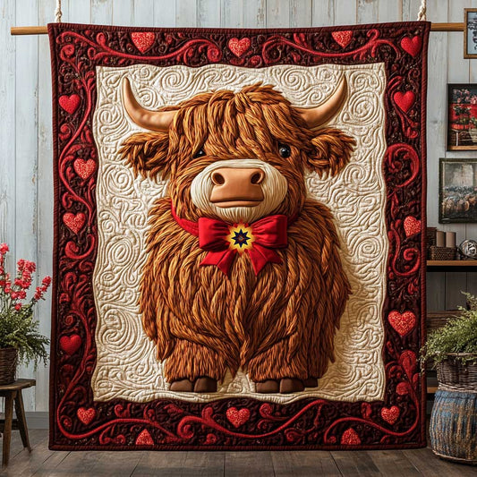 Valentine Little Highland Cow WP1112035CL Quilt