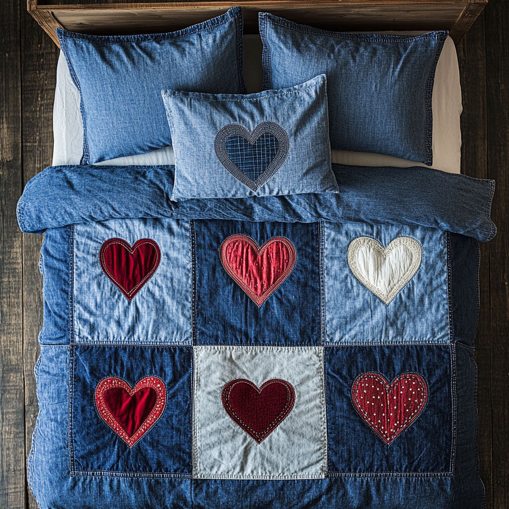 Denim Heart Charm CW1501025CL Duvet Cover Set