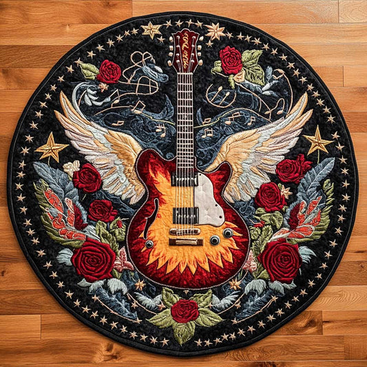 Music Guitar WN2204040CL Quilted Round Mat