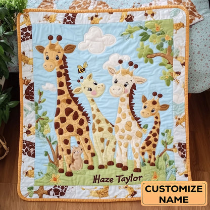 Giggle Giraffe WN2407033CL Personalized Baby Quilt