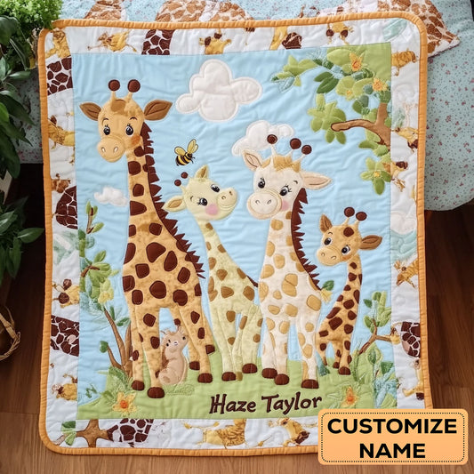 Giggle Giraffe WN2407033CL Personalized Baby Quilt