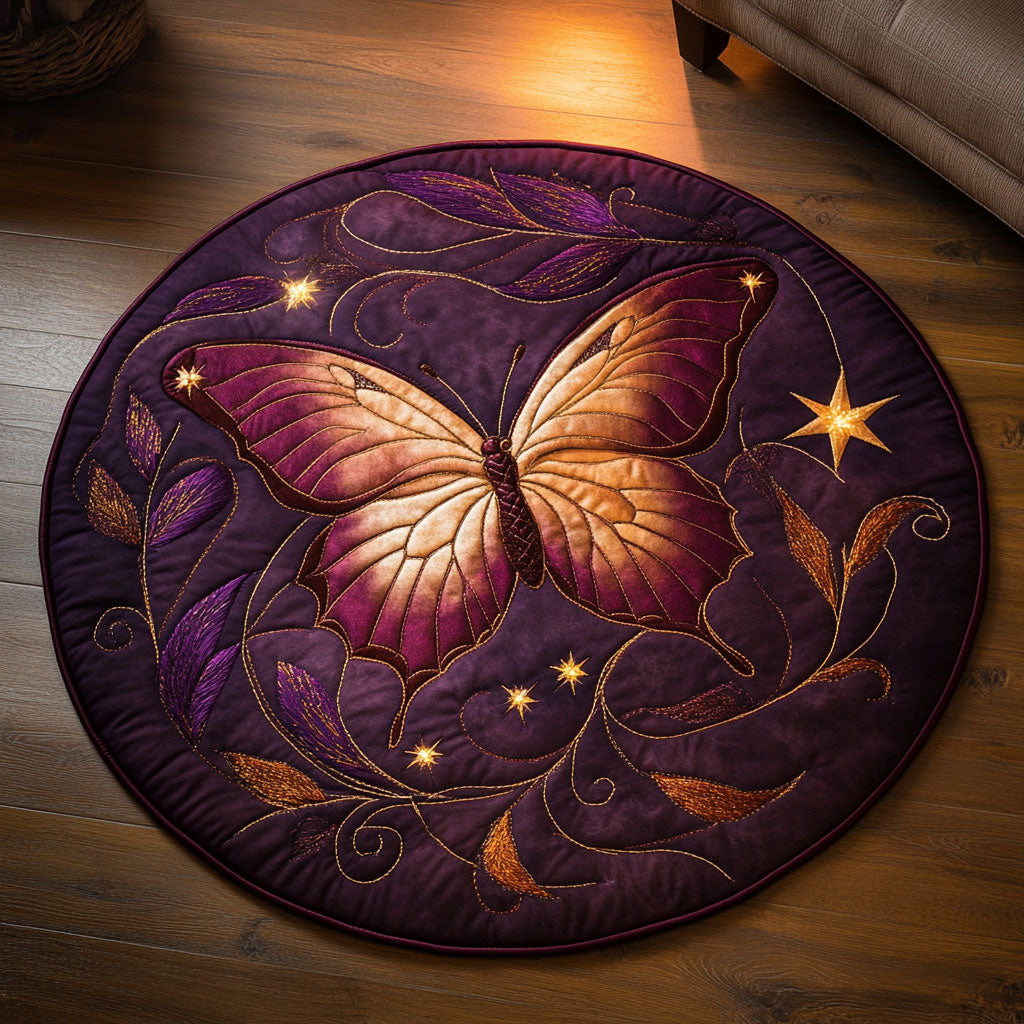 Autumn Night Butterfly WP1403025CL Quilted Round Mat