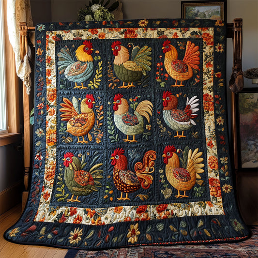 Folk Charm Chicken WJ3012015CL Quilt