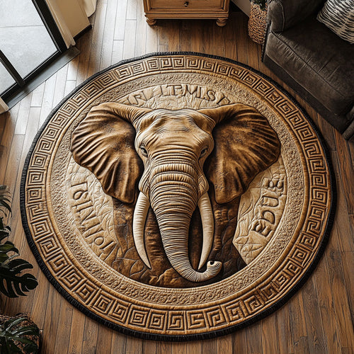 Charming Elephant CP1507057CL Quilted Round Mat