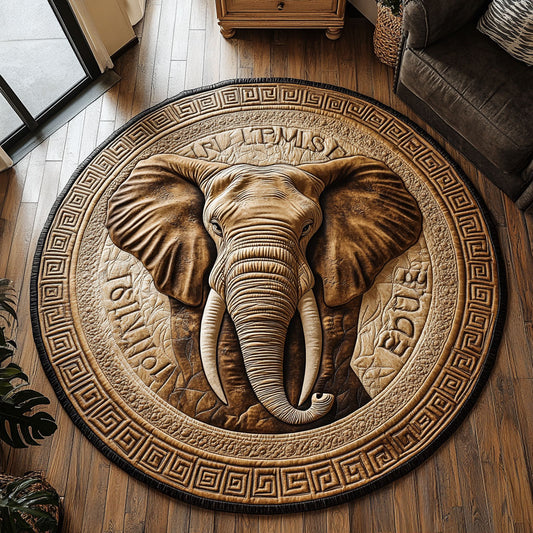 Charming Elephant CP1507057CL Quilted Round Mat