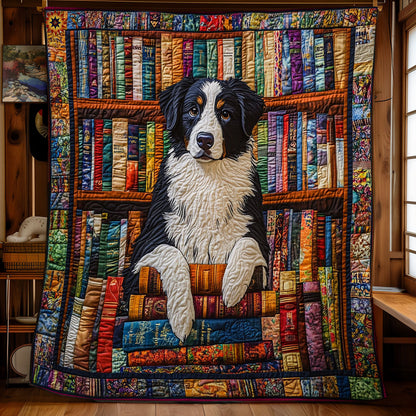 Border Collie In Library WY2612002CL Quilt