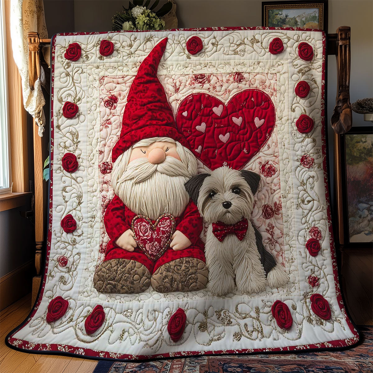 Love Gnome And Schnauzer WN0801010CL Quilt