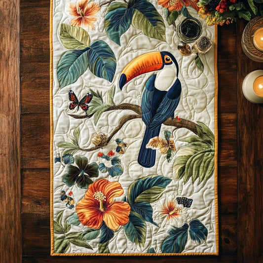 Tropical Toucan CM2105037CL Quilted Table Runner