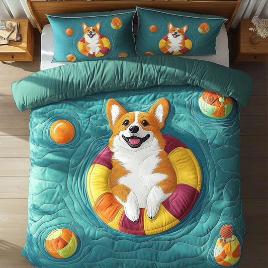 Corgi Pool Party WY0807031CL Duvet Cover Set