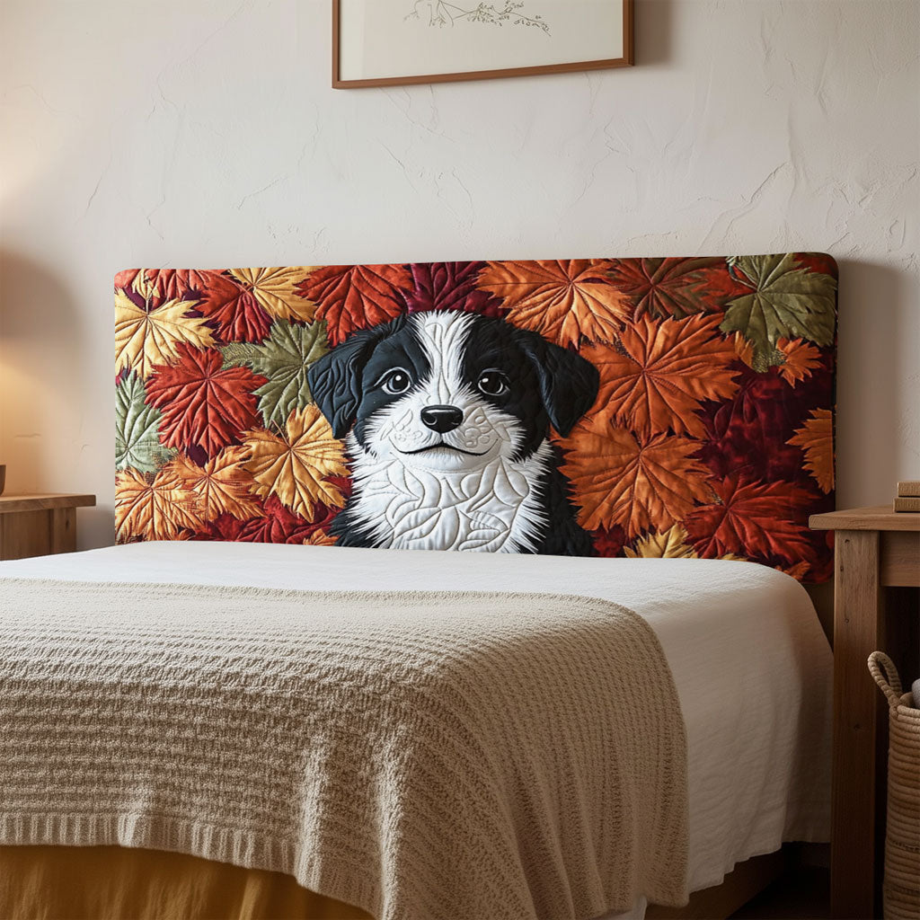 Cute Border Collie QA2012010CL Quilted Headboard Slipcover