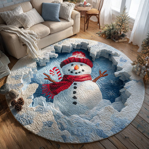 Snowman Merry CW1111059CL Quilted Round Mat