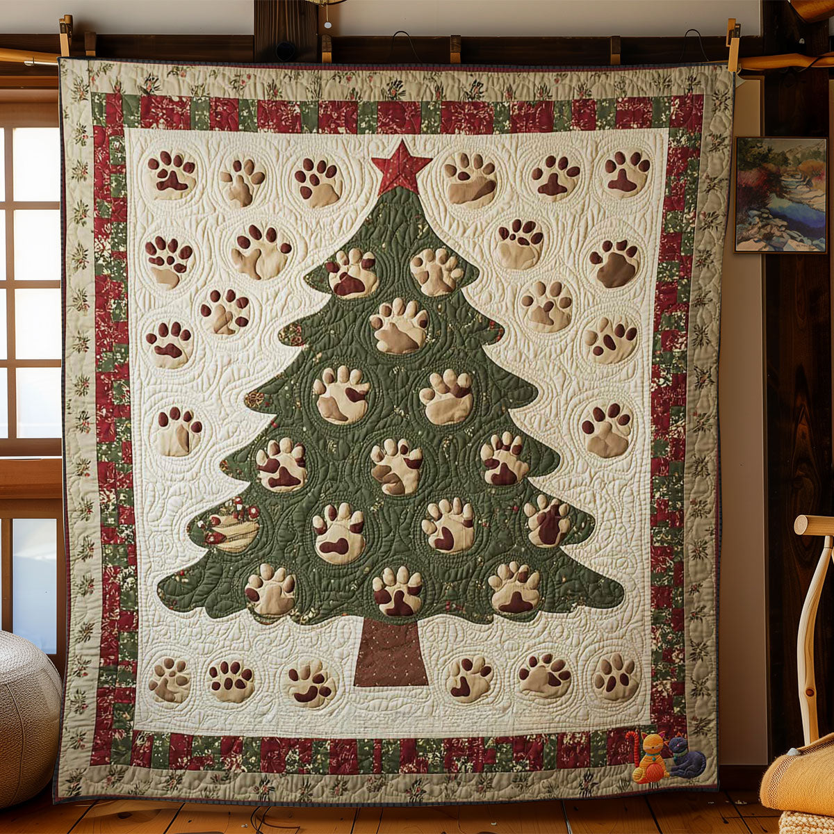 Paw Dog Holiday Cheer WN0511030CL Quilt