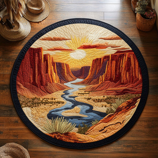 Sunset In Canyon WY0206044CL Quilted Round Mat