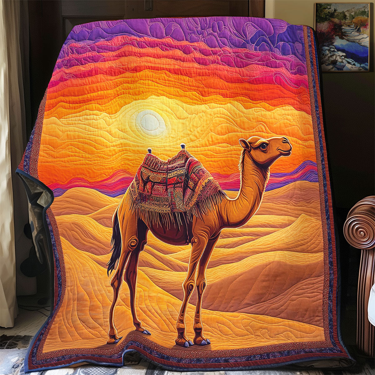 Mystic Sunset Camel WY2103028CL Quilt