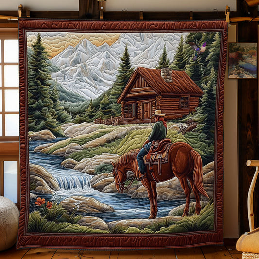 Cowboy In Village WY2012040CL Quilt