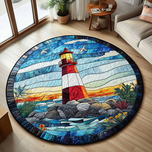 Ocean Lighthouse CW1301153CL Quilted Round Mat
