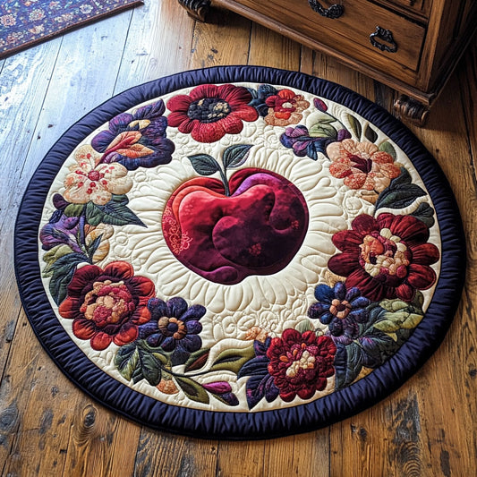 Apple And Flower CP1306022CL Quilted Round Mat