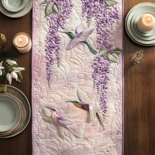 Hummingbird Flower CW2205429CL Quilted Table Runner