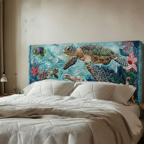 Sea Turtle WJ0912007CL Quilted Headboard Slipcover