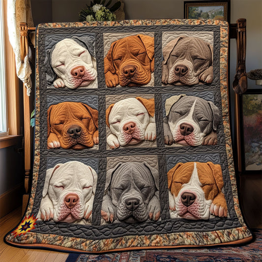 Cute Pitbull Dog YR2112009CL Quilt