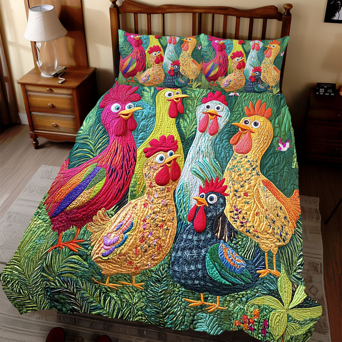 Cheerful Chicken WX2512066CL Duvet Cover Set