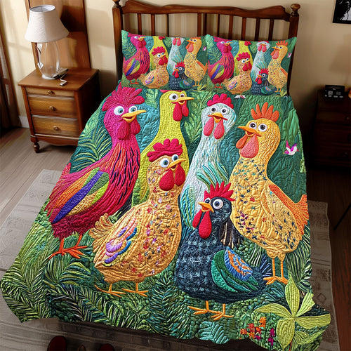 Cheerful Chicken WX2512066CL Duvet Cover Set