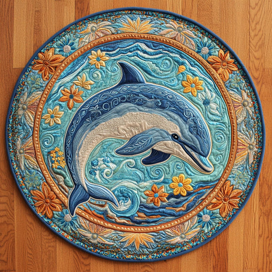 Sacred Dolphin WN2708060CL Quilted Round Mat