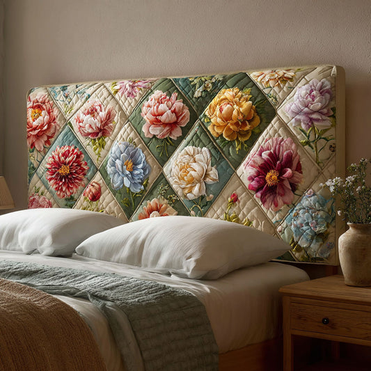Floral Lattice CP2412038CL Quilted Headboard Slipcover