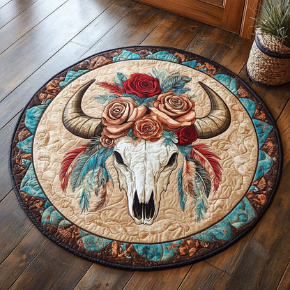 Bull Skull WX2005005CL Quilted Round Mat